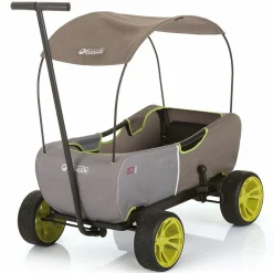 Bollerwagen Eco Mobil Forest Green - faltbar mit Dach, Transportwagen & Handwagen für 2 Kinder