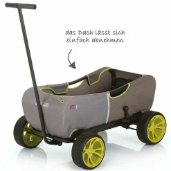 Bollerwagen Eco Mobil Forest Green - faltbar mit Dach, Transportwagen & Handwagen für 2 Kinder