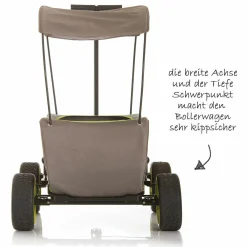 Bollerwagen Eco Mobil Forest Green - faltbar mit Dach, Transportwagen & Handwagen für 2 Kinder