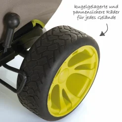 Bollerwagen Eco Mobil Forest Green - faltbar mit Dach, Transportwagen & Handwagen für 2 Kinder