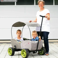 Bollerwagen Eco Mobil Safari - faltbar mit Dach, Transportwagen & Handwagen für 2 Kinder