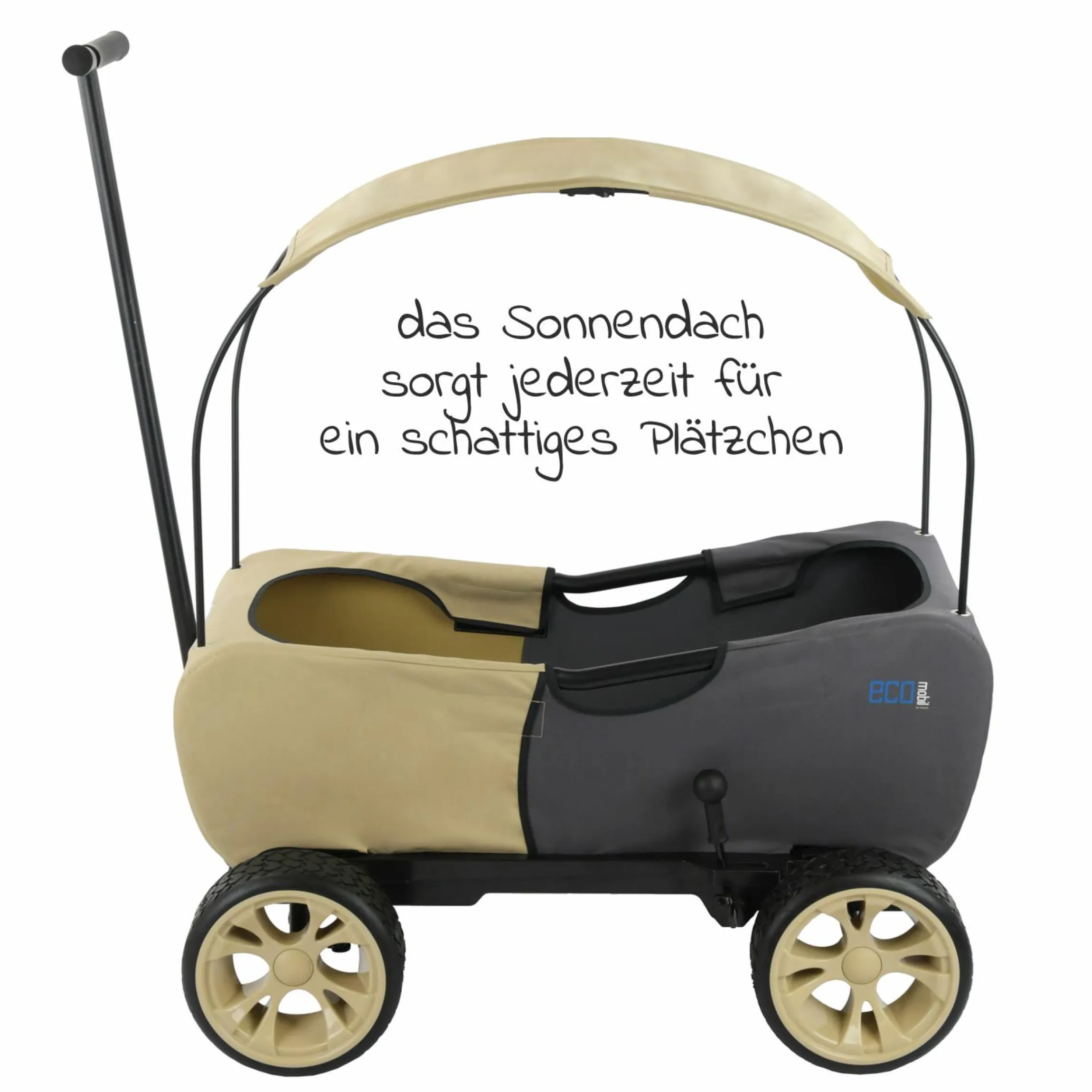 Bollerwagen Eco Mobil Safari - faltbar mit Dach, Transportwagen & Handwagen für 2 Kinder