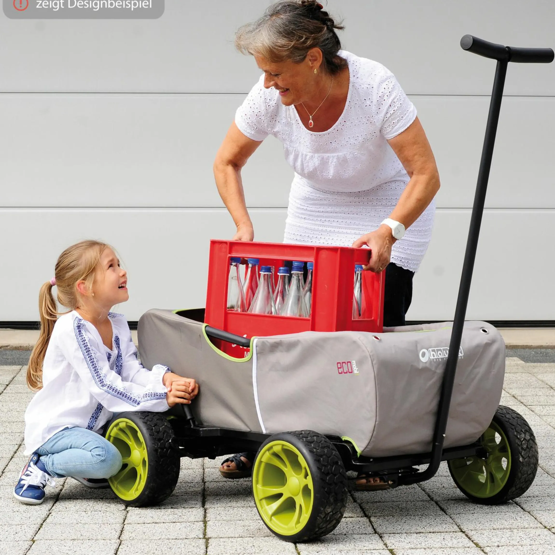 Bollerwagen Eco Mobil Safari - faltbar mit Dach, Transportwagen & Handwagen für 2 Kinder