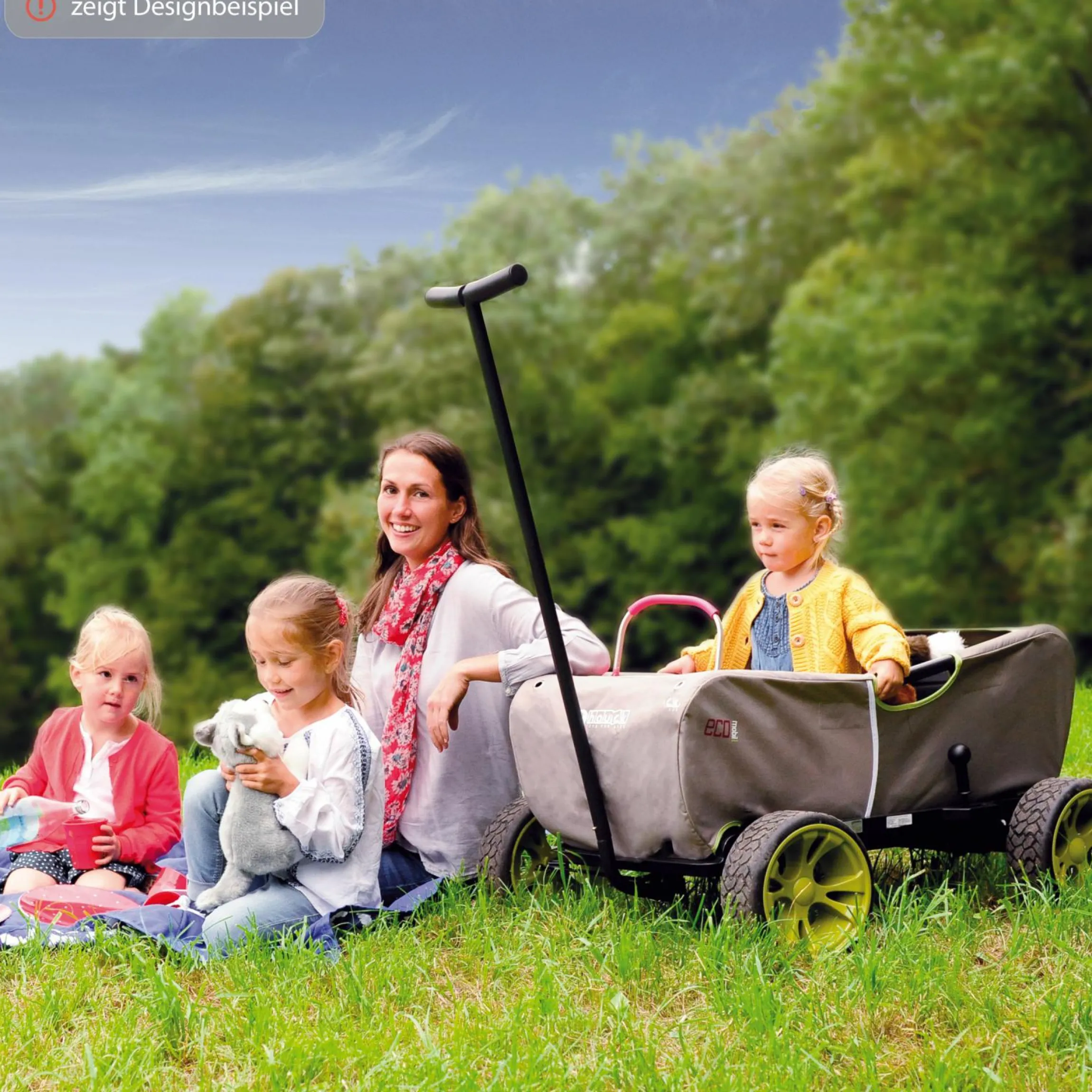 Bollerwagen Eco Mobil Safari - faltbar mit Dach, Transportwagen & Handwagen für 2 Kinder