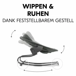 Bouncer 2in1 Premium (verstellbarer Neugeborenenaufsatz & Wippe) für Alpha & Beta Hochstuhl - Dark Grey