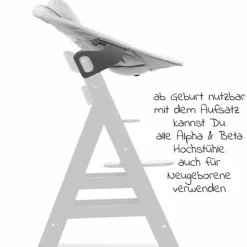 Bouncer 2in1 Premium (verstellbarer Neugeborenenaufsatz & Wippe) für Alpha & Beta Hochstuhl - Light Grey