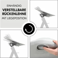 Bouncer 2in1 Premium (verstellbarer Neugeborenenaufsatz & Wippe) für Alpha & Beta Hochstuhl - Light Grey
