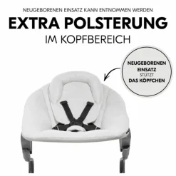 Bouncer 2in1 Premium (verstellbarer Neugeborenenaufsatz & Wippe) für Alpha & Beta Hochstuhl - Light Grey