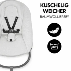 Bouncer 2in1 Premium (verstellbarer Neugeborenenaufsatz & Wippe) für Alpha & Beta Hochstuhl - Light Grey