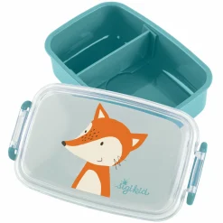 Brotdose / Lunchbox - Fuchs - Blau Orange
