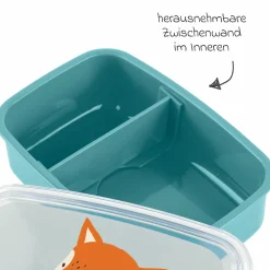 Brotdose / Lunchbox - Fuchs - Blau Orange