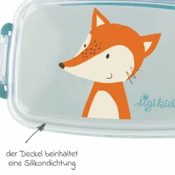 Brotdose / Lunchbox - Fuchs - Blau Orange