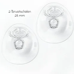 Brustschale 2er Pack für Milchpumpe Elvie Pump 28 mm - Clear