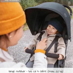 Buggy & Reisebuggy Lara2 mit Automatik-Faltung, Liegeposition, bis 22 kg, nur 6,3 kg - Select Grey - Kollektion 2025