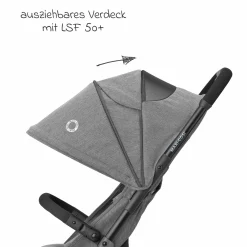 Buggy & Reisebuggy Lara2 mit Automatik-Faltung, Liegeposition, bis 22 kg, nur 6,3 kg - Select Grey - Kollektion 2025