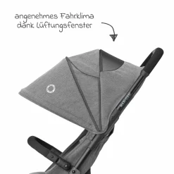 Buggy & Reisebuggy Lara2 mit Automatik-Faltung, Liegeposition, bis 22 kg, nur 6,3 kg - Select Grey - Kollektion 2025