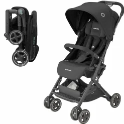 Buggy & Reisebuggy Lara² mit Automatik-Faltung, Liegeposition, bis 22 kg, nur 6,3 kg - Essential Black - Kollektion 2025