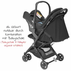Buggy & Reisebuggy Lara² mit Automatik-Faltung, Liegeposition, bis 22 kg, nur 6,3 kg - Essential Black - Kollektion 2025