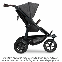 Buggy & Sportkinderwagen Mono 2 mit Luftreifen inkl. Sportsitz bis 34 kg + XXL-Zamboo Zubehörpaket - Premium Anthrazit