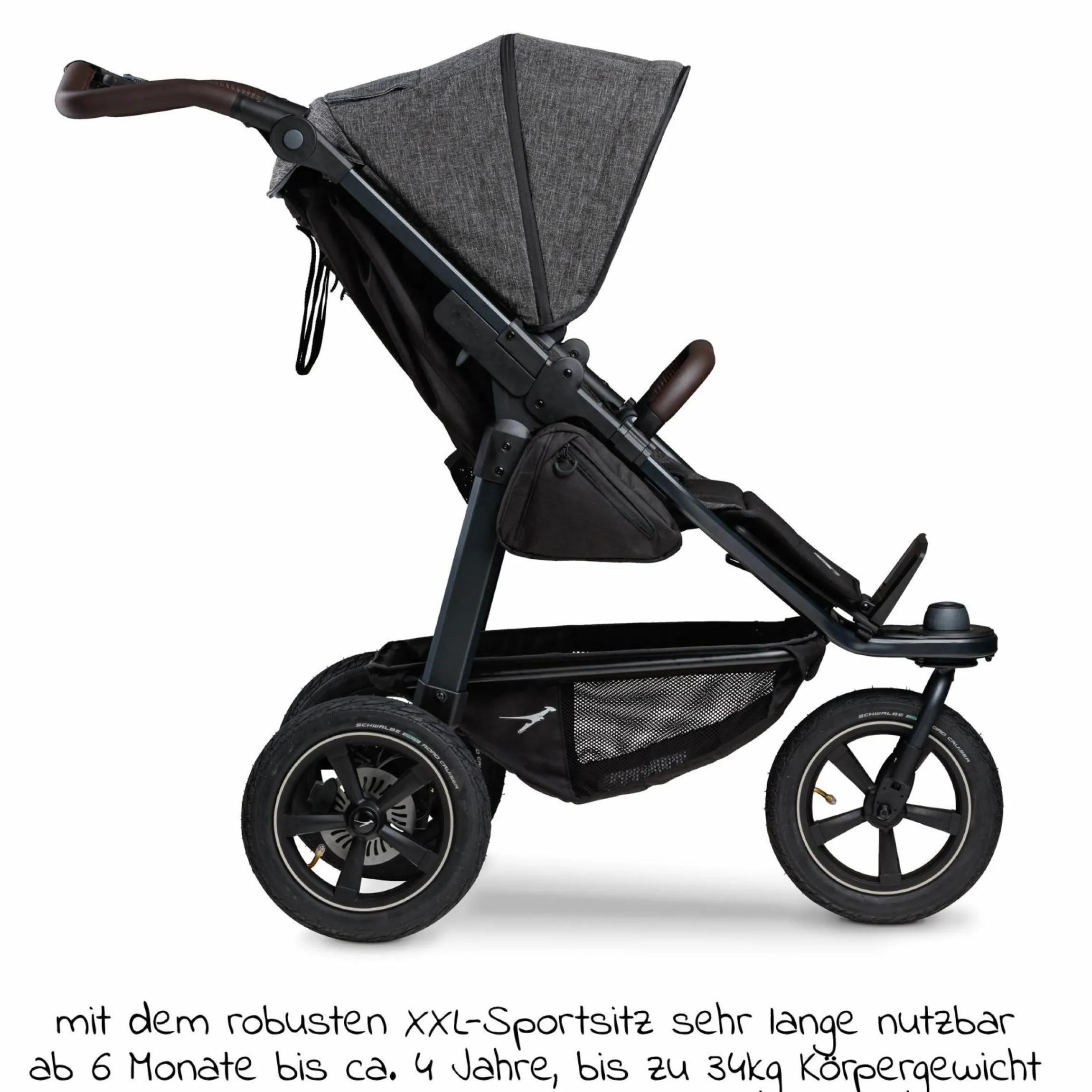 Buggy & Sportkinderwagen Mono 2 mit Luftreifen inkl. Sportsitz bis 34 kg + XXL-Zamboo Zubehörpaket - Premium Anthrazit