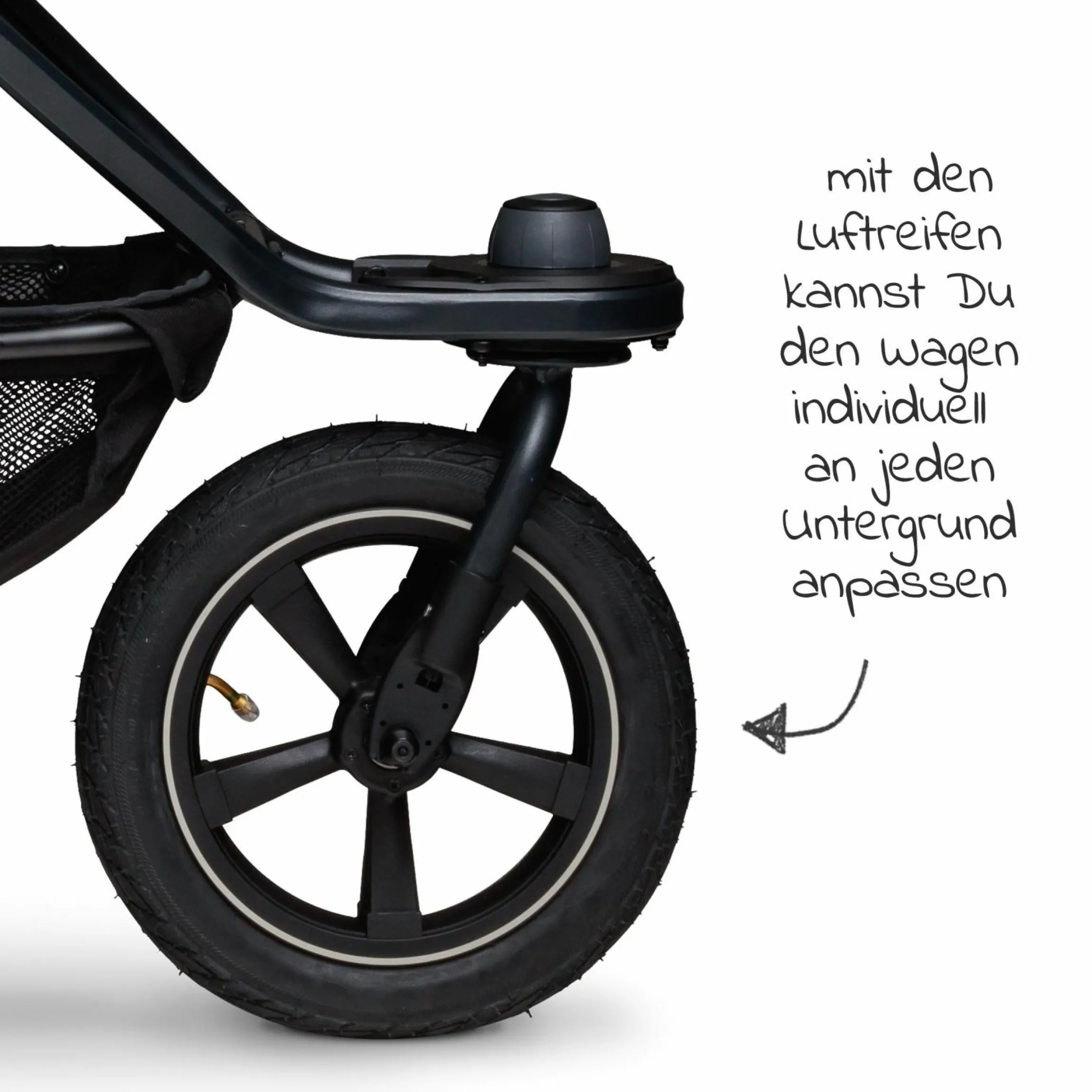 Buggy & Sportkinderwagen Mono 2 mit Luftreifen inkl. Sportsitz bis 34 kg + XXL-Zamboo Zubehörpaket - Schwarz