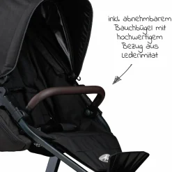 Buggy & Sportkinderwagen Mono 2 mit Luftreifen inkl. Sportsitz bis 34 kg + XXL-Zamboo Zubehörpaket - Schwarz