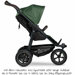 Buggy & Sportkinderwagen Mono 2 mit Luftreifen inkl. Sportsitz bis 34 kg + XXL-Zamboo Zubehörpaket - Olive
