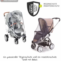 Buggy & Sportkinderwagen Mono 2 mit Luftkammerreifen inkl. Sportsitz bis 34 kg + XXL-Zamboo Zubehörpaket - Olive