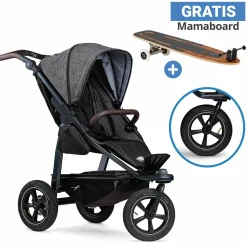 Buggy & Sportkinderwagen Mono 2 mit Luftreifen inkl. Gratis Mamaboard - mit Sportsitz bis 34 kg - Premium Anthrazit