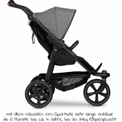 Buggy & Sportkinderwagen Mono 2 mit Luftkammerreifen Sportsitz bis 34 kg + XXL-Zamboo Zubehörpaket - Premium Grau