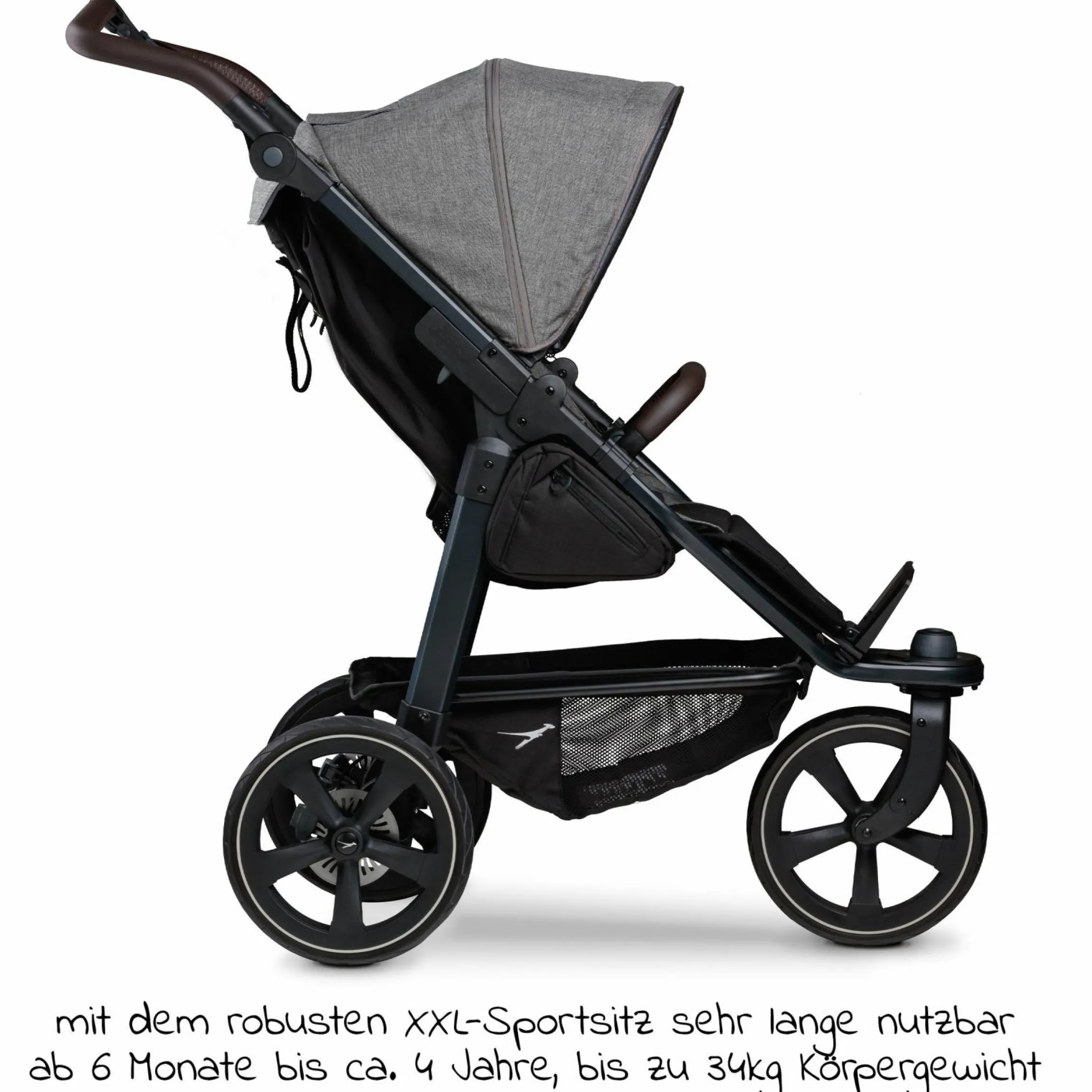 Buggy & Sportkinderwagen Mono 2 mit Luftkammerreifen Sportsitz bis 34 kg + XXL-Zamboo Zubehörpaket - Premium Grau
