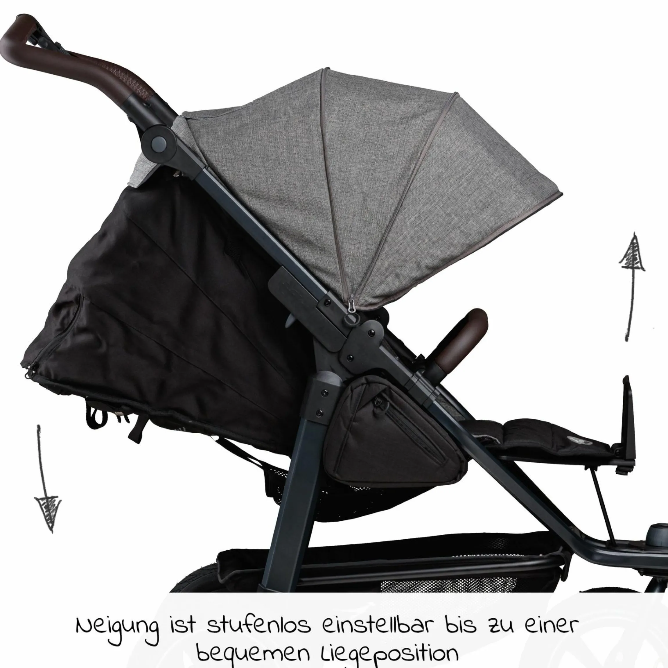 Buggy & Sportkinderwagen Mono 2 mit Luftkammerreifen Sportsitz bis 34 kg + XXL-Zamboo Zubehörpaket - Premium Grau