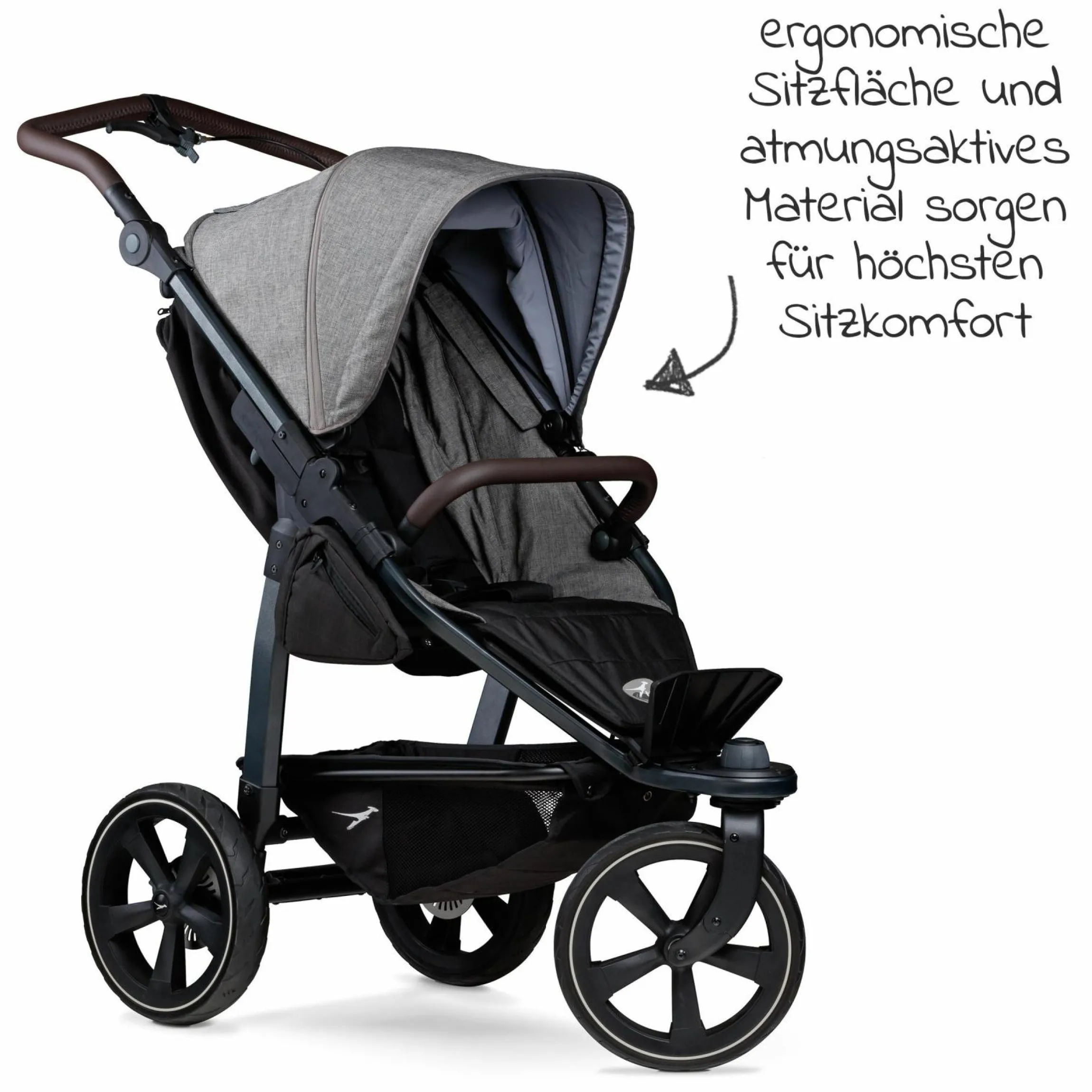 Buggy & Sportkinderwagen Mono 2 mit Luftkammerreifen Sportsitz bis 34 kg + XXL-Zamboo Zubehörpaket - Premium Grau
