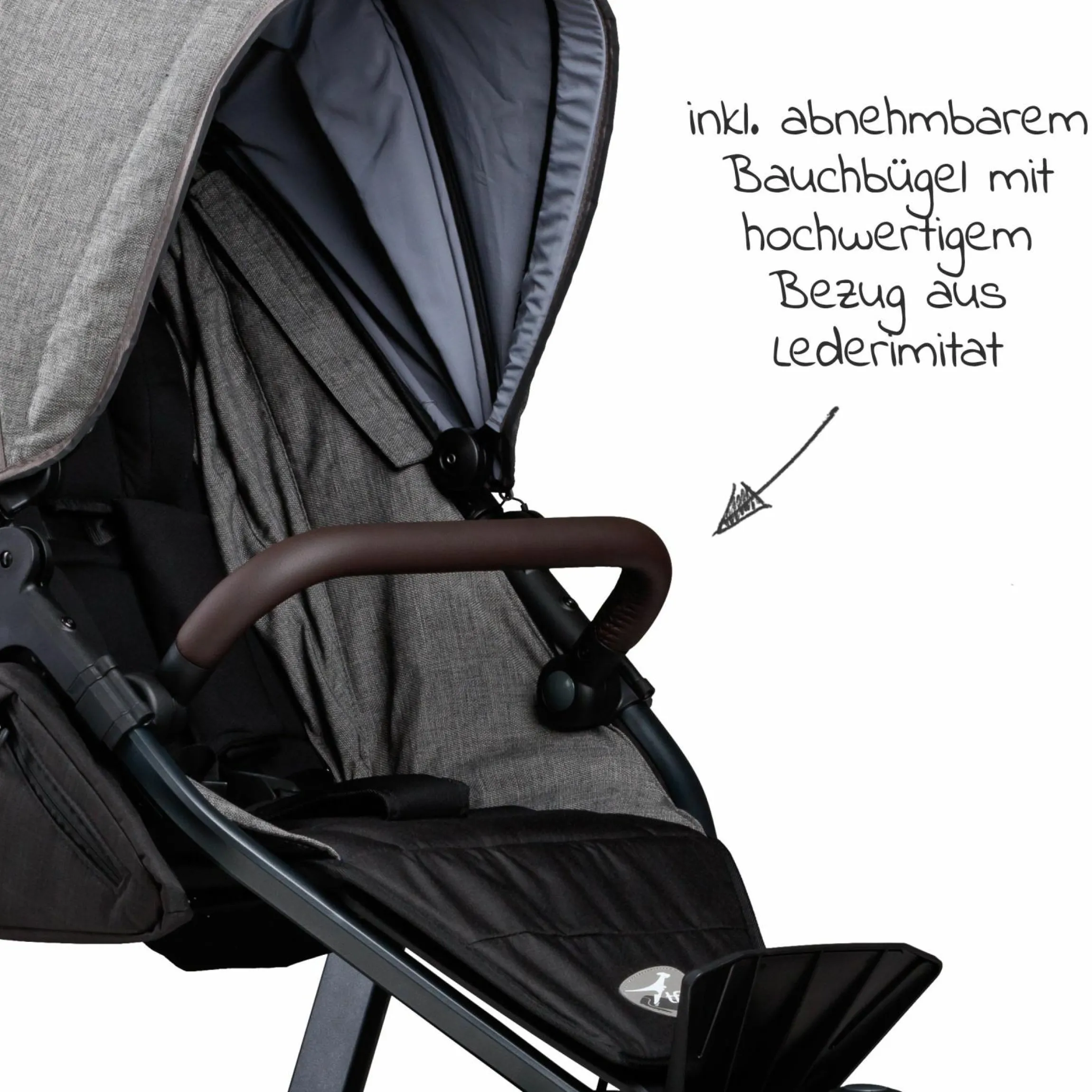 Buggy & Sportkinderwagen Mono 2 mit Luftkammerreifen Sportsitz bis 34 kg + XXL-Zamboo Zubehörpaket - Premium Grau