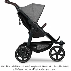 Buggy & Sportkinderwagen Mono 2 mit Luftkammerreifen Sportsitz bis 34 kg + XXL-Zamboo Zubehörpaket - Premium Grau