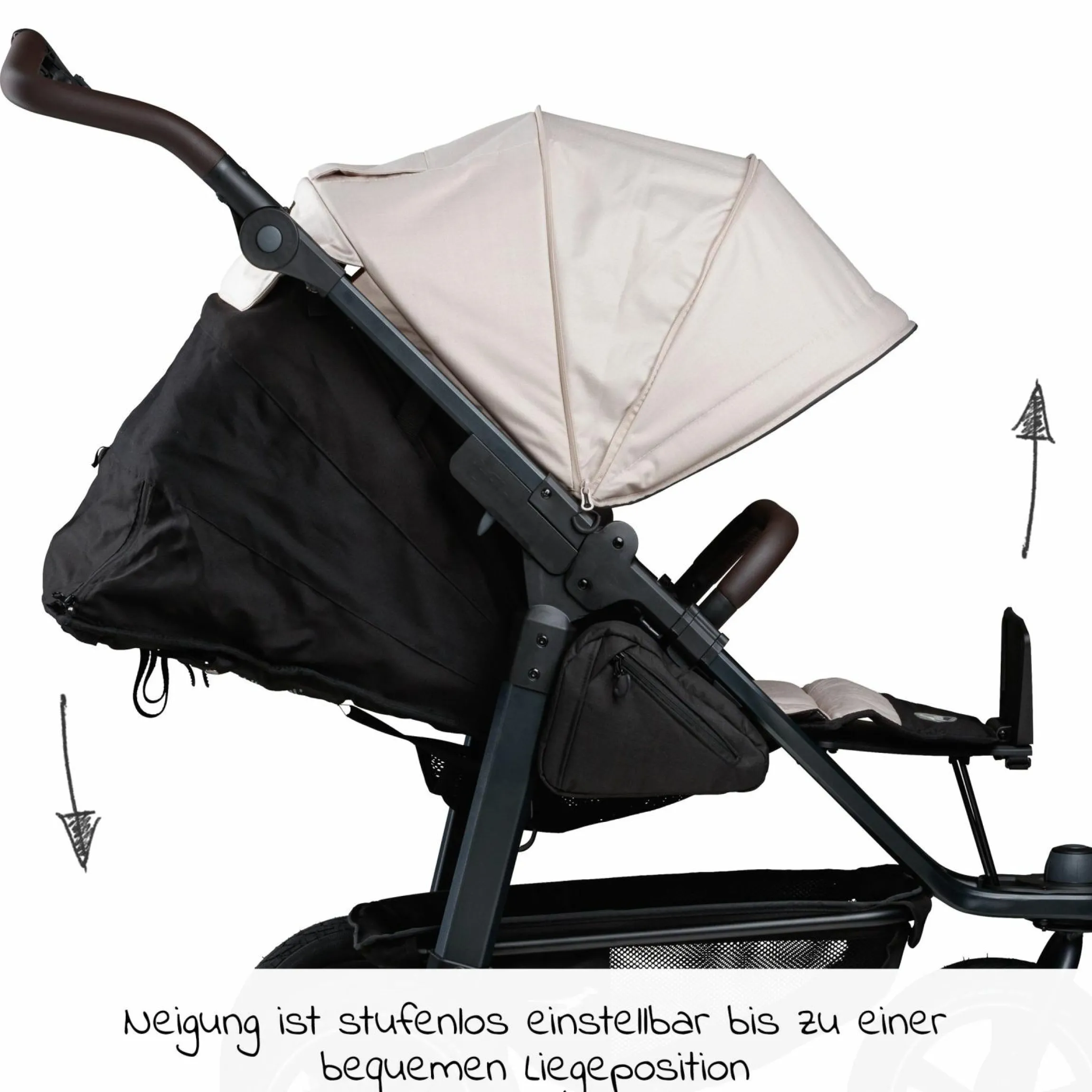 Buggy & Sportkinderwagen Mono 2 mit Luftreifen inkl. Sportsitz bis 34 kg + XXL-Zamboo Zubehörpaket - Sand