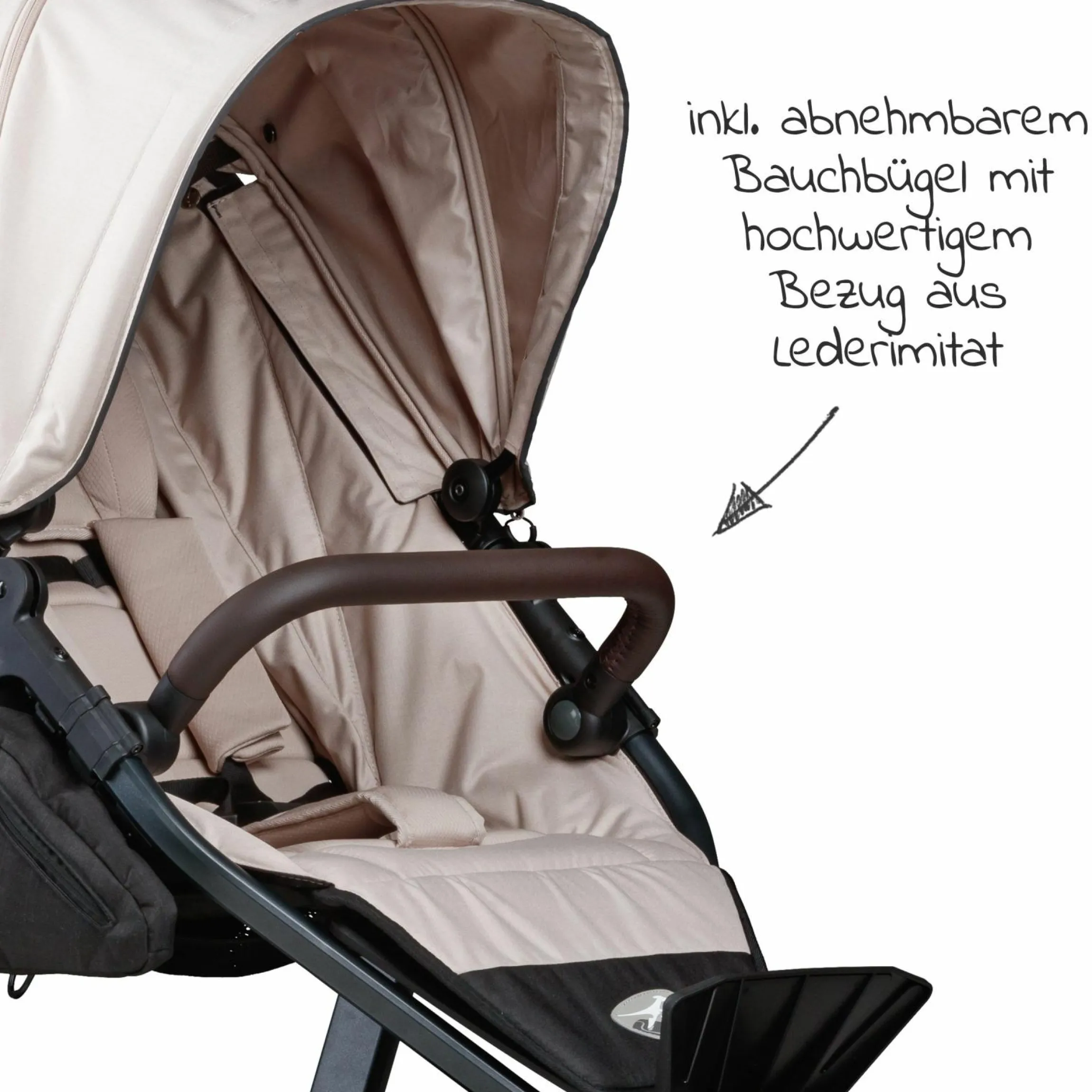 Buggy & Sportkinderwagen Mono 2 mit Luftreifen inkl. Sportsitz bis 34 kg + XXL-Zamboo Zubehörpaket - Sand