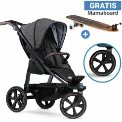 Buggy & Sportkinderwagen Mono 2 mit Luftkammerreifen inkl. Gratis Mamaboard - mit Sportsitz bis 34 kg - Premium Anthrazit