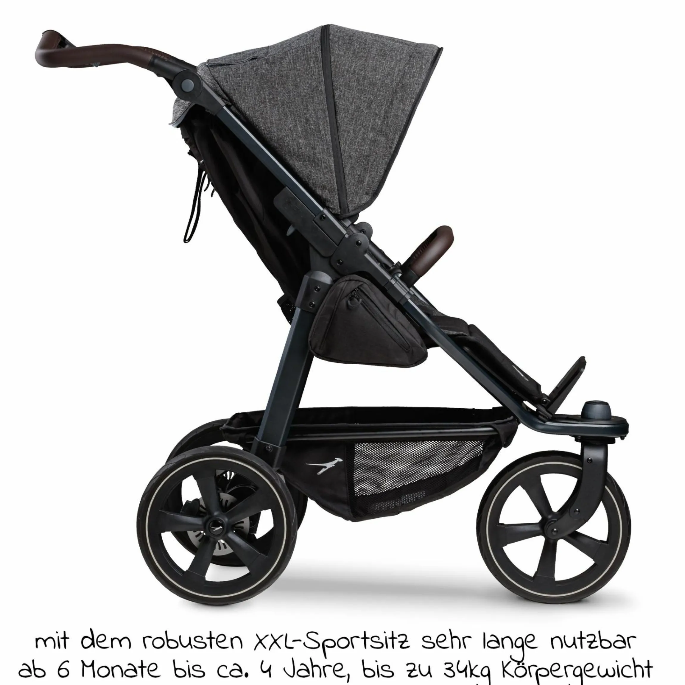 Buggy & Sportkinderwagen Mono 2 mit Luftkammerreifen inkl. Gratis Mamaboard - mit Sportsitz bis 34 kg - Premium Anthrazit