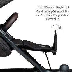 Buggy & Sportkinderwagen Mono 2 mit Luftkammerreifen inkl. Gratis Mamaboard - mit Sportsitz bis 34 kg - Premium Anthrazit