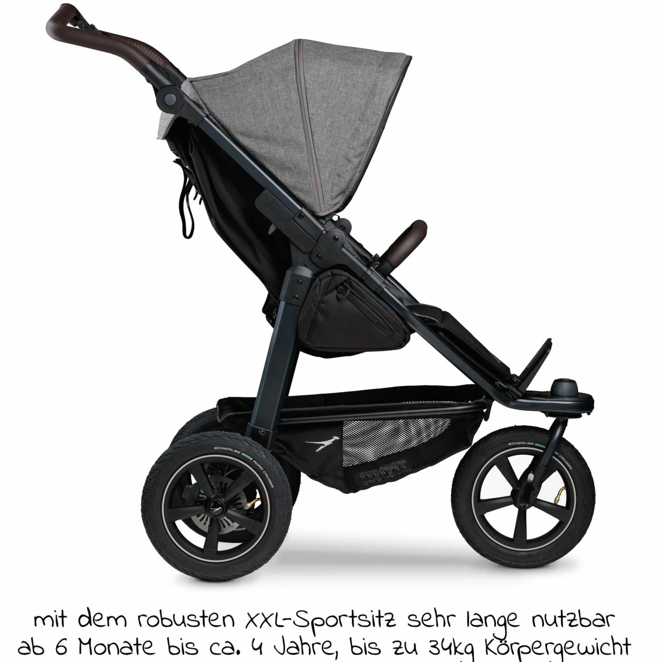 Buggy & Sportkinderwagen Mono 2 mit Luftreifen inkl. Sportsitz bis 34 kg + XXL-Zamboo Zubehörpaket - Premium Grau