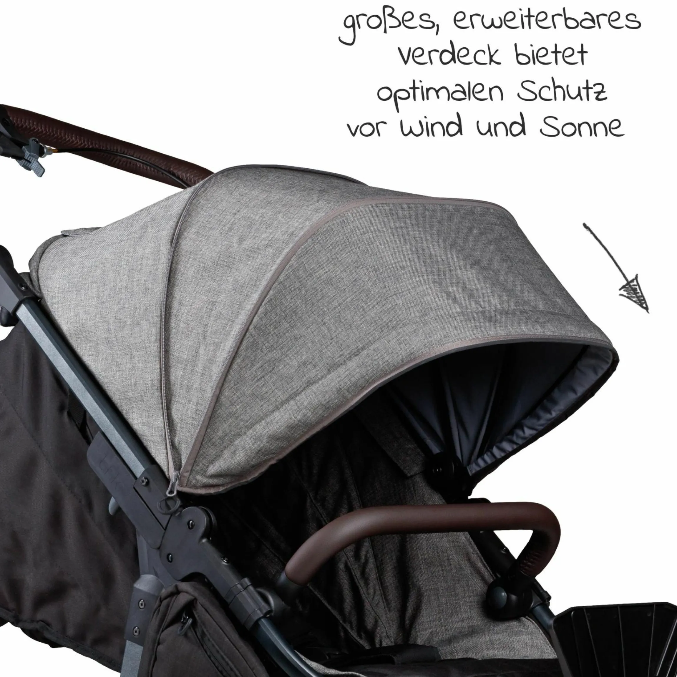 Buggy & Sportkinderwagen Mono 2 mit Luftreifen inkl. Sportsitz bis 34 kg + XXL-Zamboo Zubehörpaket - Premium Grau