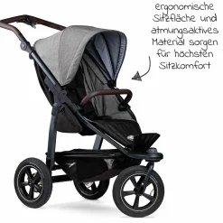 Buggy & Sportkinderwagen Mono 2 mit Luftreifen inkl. Sportsitz bis 34 kg + XXL-Zamboo Zubehörpaket - Premium Grau