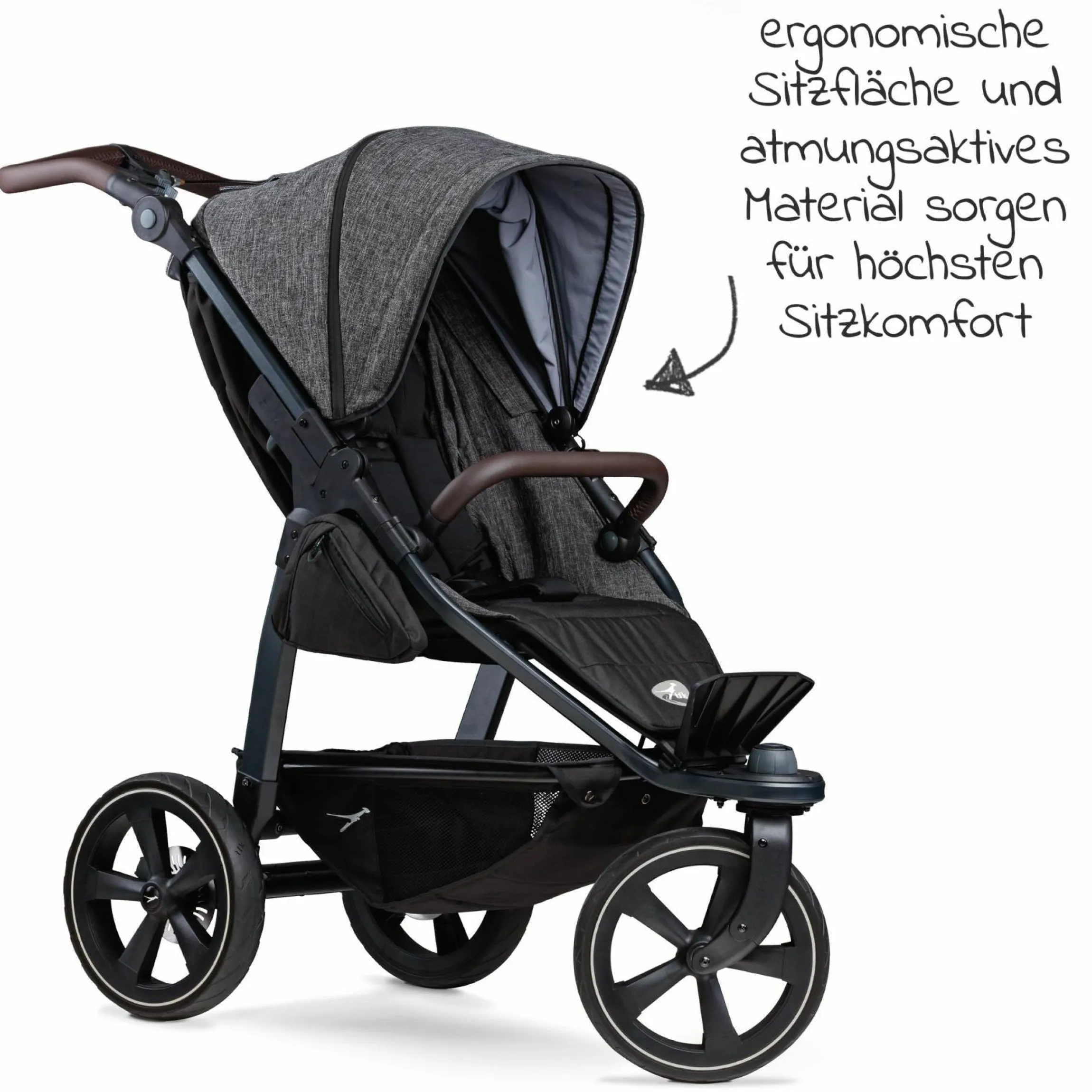 Buggy & Sportkinderwagen Mono 2 mit Luftkammerreifen Sportsitz bis 34 kg + XXL-Zamboo Zubehörpaket - Premium Anthrazit