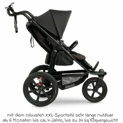 Buggy & Sportkinderwagen Pro mit Luftreifen inkl. Sportsitz bis 34 kg inkl. Handyhalter, Getränkeflasche, Schnullertasche, Buggybuch & XXL Zubehörpaket - Anthrazit - Kollektion 2024