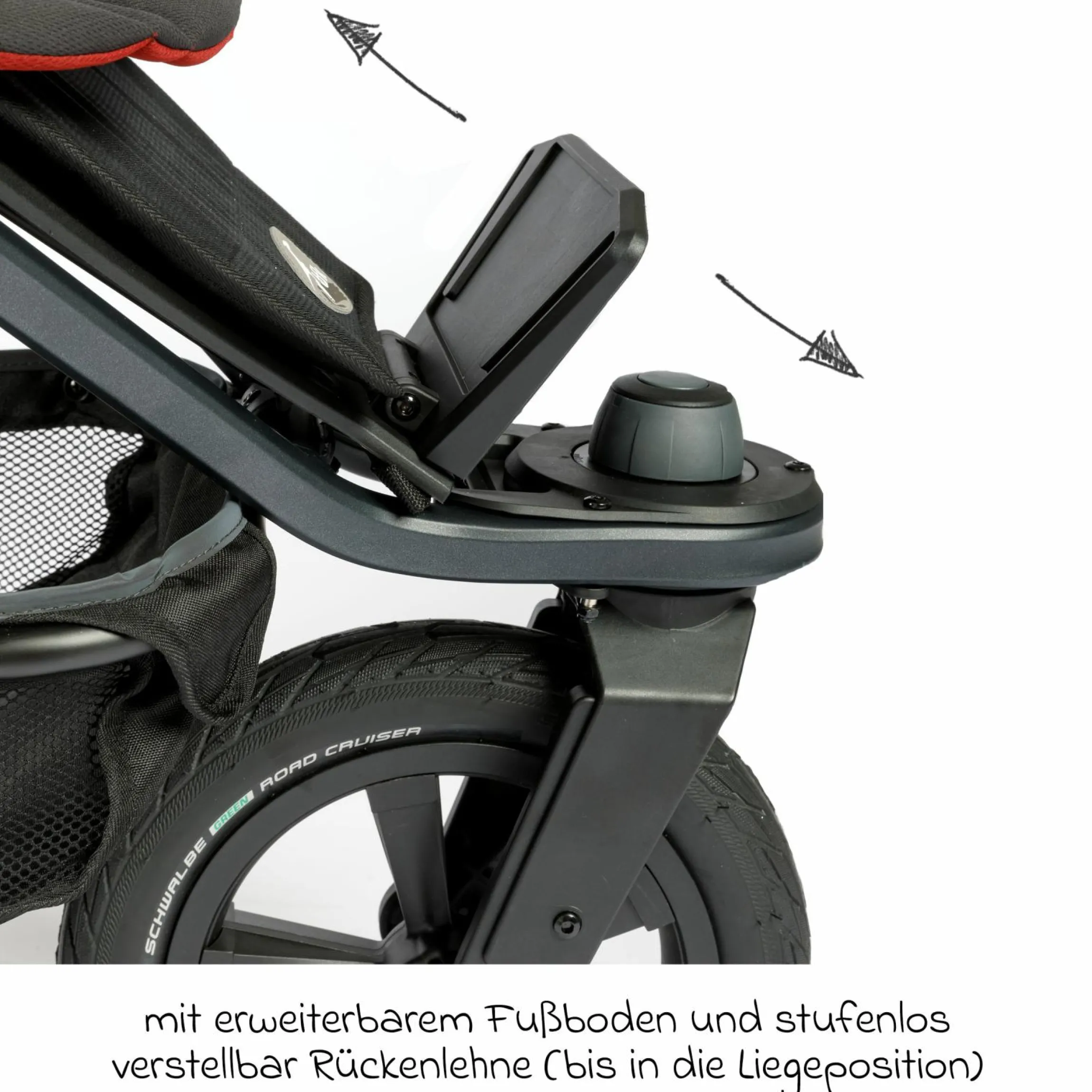 Buggy & Sportkinderwagen Pro mit Luftreifen inkl. Sportsitz bis 34 kg inkl. Handyhalter, Getränkeflasche, Schnullertasche, Buggybuch & XXL Zubehörpaket - Anthrazit - Kollektion 2024