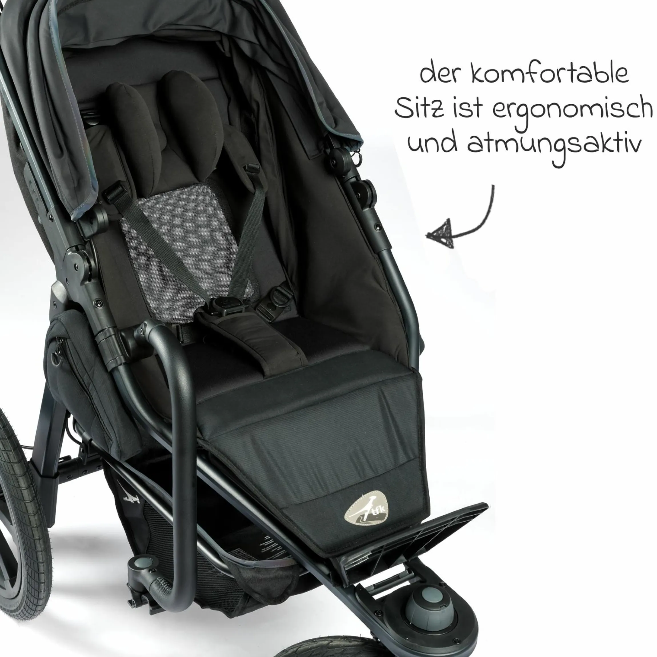 Buggy & Sportkinderwagen Pro mit Luftreifen inkl. Sportsitz bis 34 kg inkl. Handyhalter, Getränkeflasche, Schnullertasche, Buggybuch & XXL Zubehörpaket - Anthrazit - Kollektion 2024
