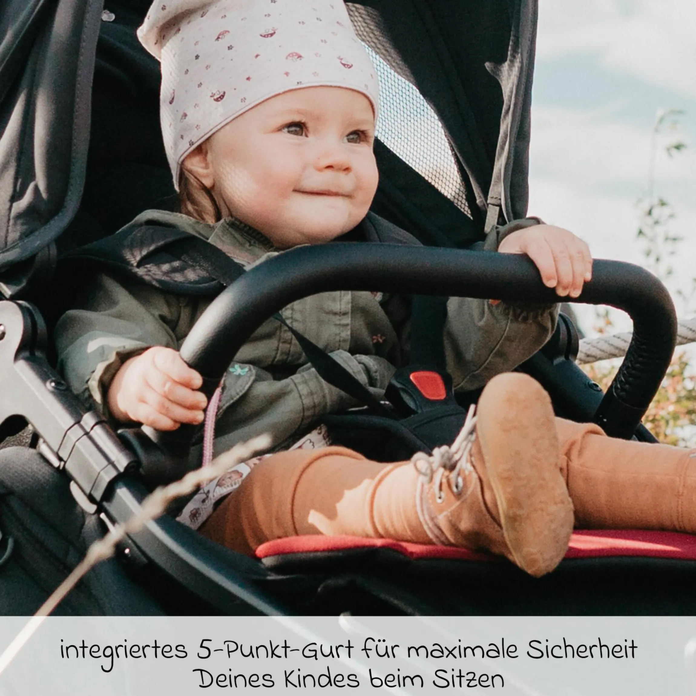 Buggy & Sportkinderwagen Pro mit Luftreifen inkl. Sportsitz bis 34 kg inkl. Handyhalter, Getränkeflasche, Schnullertasche, Buggybuch & XXL Zubehörpaket - Anthrazit - Kollektion 2024