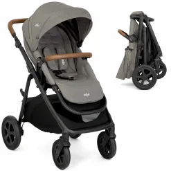 Buggy & Sportwagen Alore bis 22 kg belastbar mit Liegeposition, umsetzbarer & höhenverstellbarer Sportsitz, Teleskop-Schieber inkl. Adapter & Regenschutz - Pebble