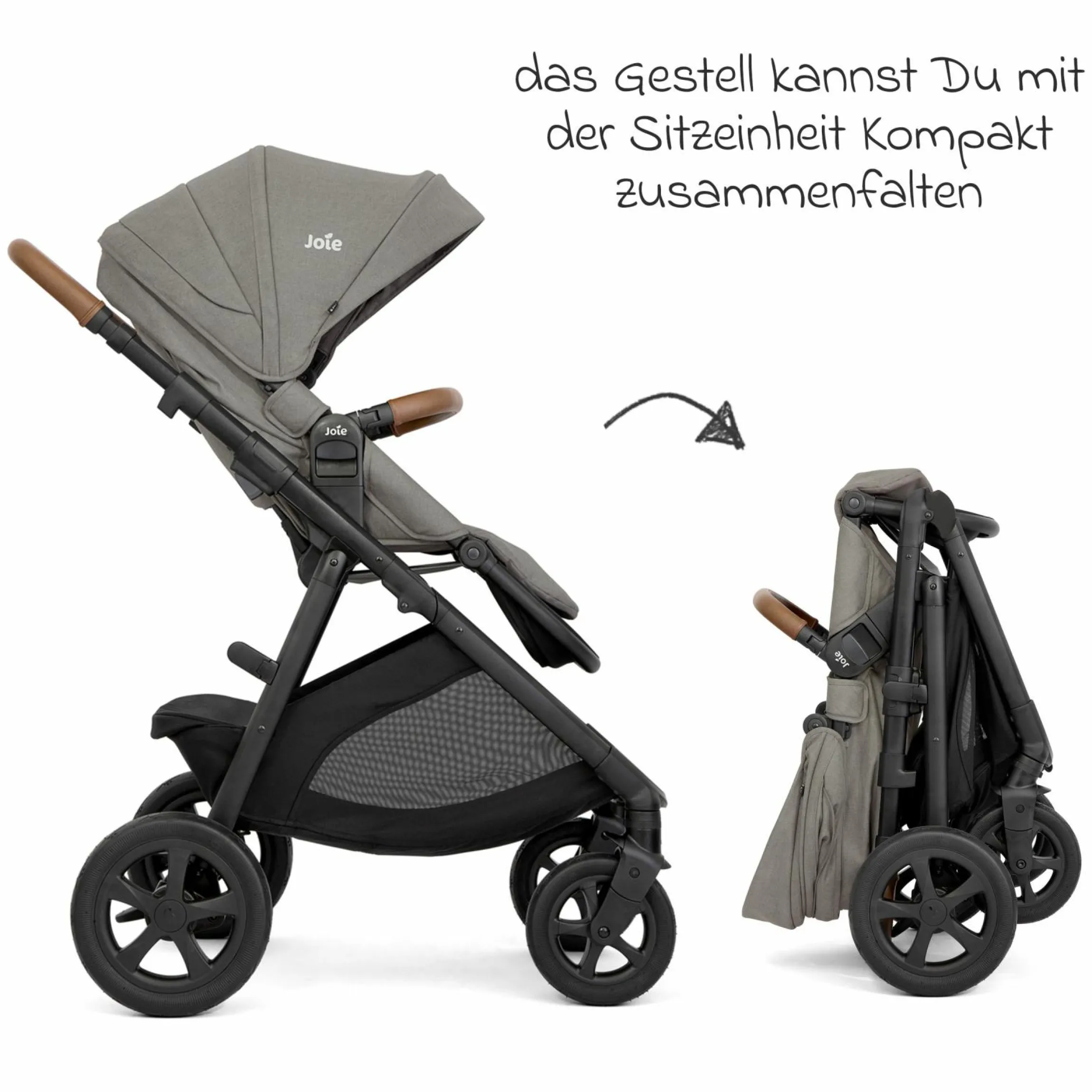Buggy & Sportwagen Alore bis 22 kg belastbar mit Liegeposition, umsetzbarer & höhenverstellbarer Sportsitz, Teleskop-Schieber inkl. Adapter & Regenschutz - Pebble
